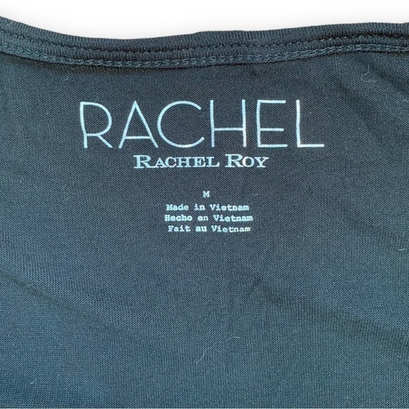 RACHEL Rachel Roy Black Muscle Tee With Exposed Gold Side Zippers - Picture 10 of 13
